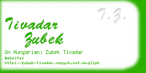 tivadar zubek business card